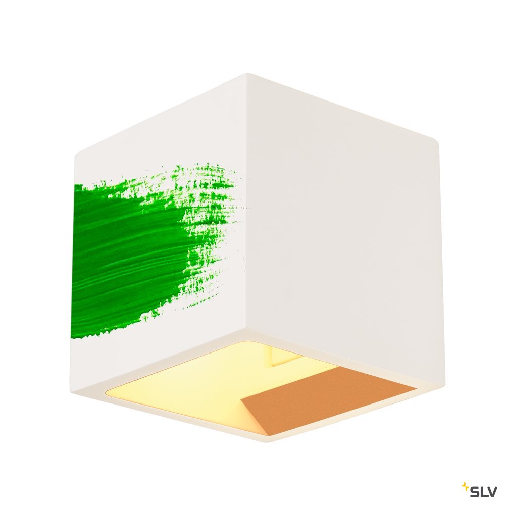 SLV PLASTRA CUBE Wandleuchte, eckig, weisser Gips, G9, max. 42W