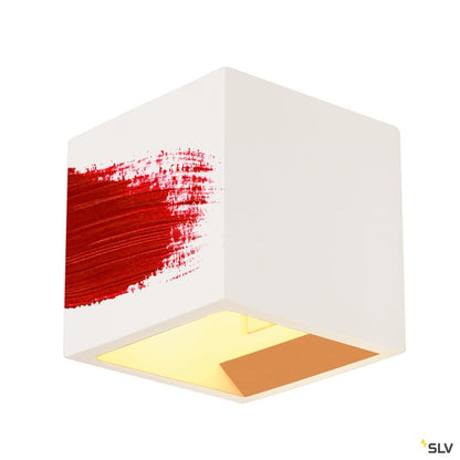 SLV PLASTRA CUBE Wandleuchte, eckig, weisser Gips, G9, max. 42W