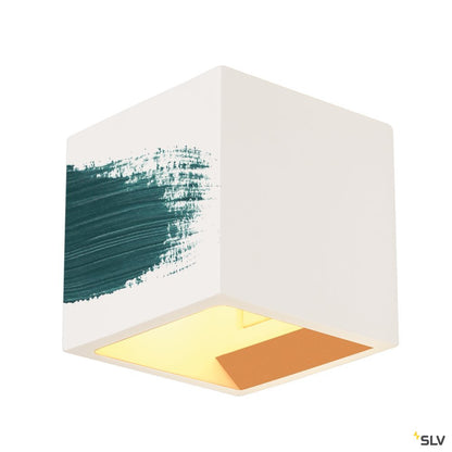 SLV PLASTRA CUBE Wandleuchte, eckig, weisser Gips, G9, max. 42W