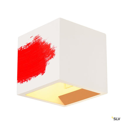 SLV PLASTRA CUBE Wandleuchte, eckig, weisser Gips, G9, max. 42W