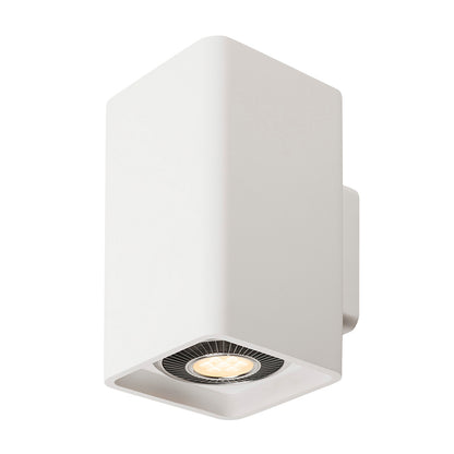 SLV PLASTRA, Wandleuchte, zweiflammig, LED GU10 111mm, eckig, up/down, weißer Gips, B/H/T 14/24,5/17 cm