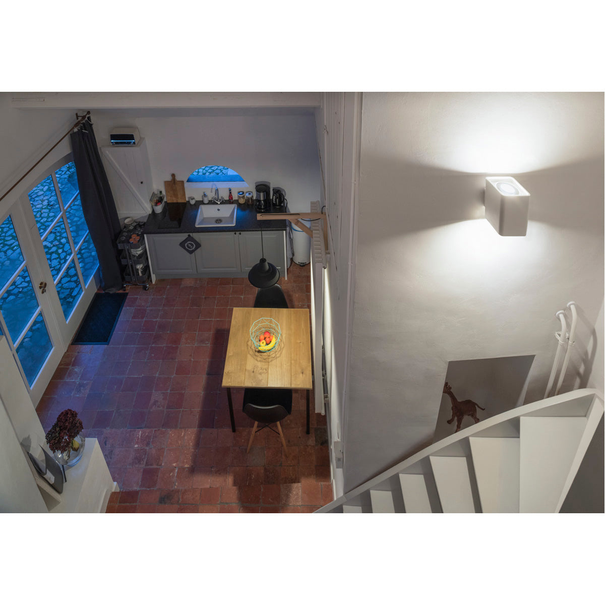 SLV PLASTRA, Wandleuchte, zweiflammig, LED GU10 111mm, eckig, up/down, weißer Gips, B/H/T 14/24,5/17 cm