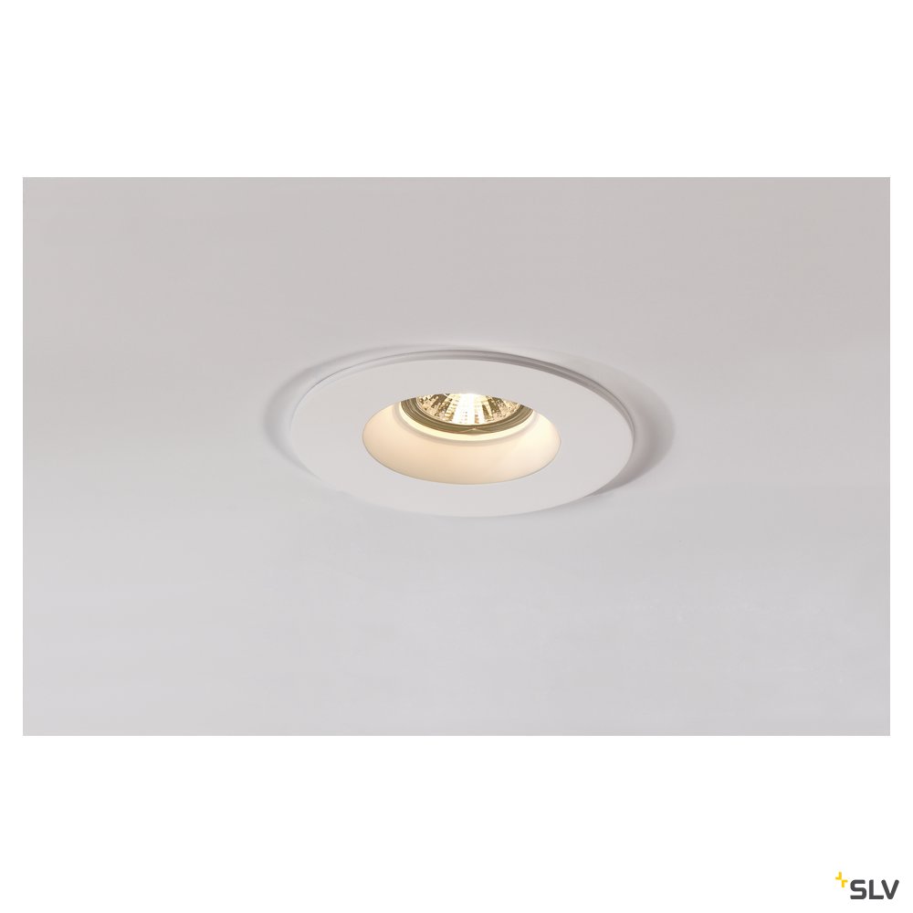 SLV PLASTRA Downlight, GU10, rund, weisser Gips