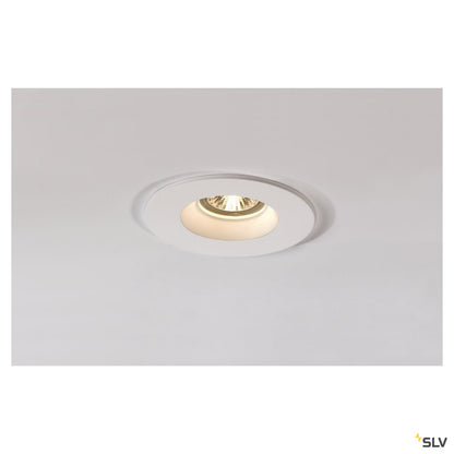 SLV PLASTRA Downlight, GU10, rund, weisser Gips