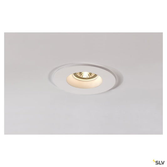SLV PLASTRA Downlight, GU10, rund, weisser Gips