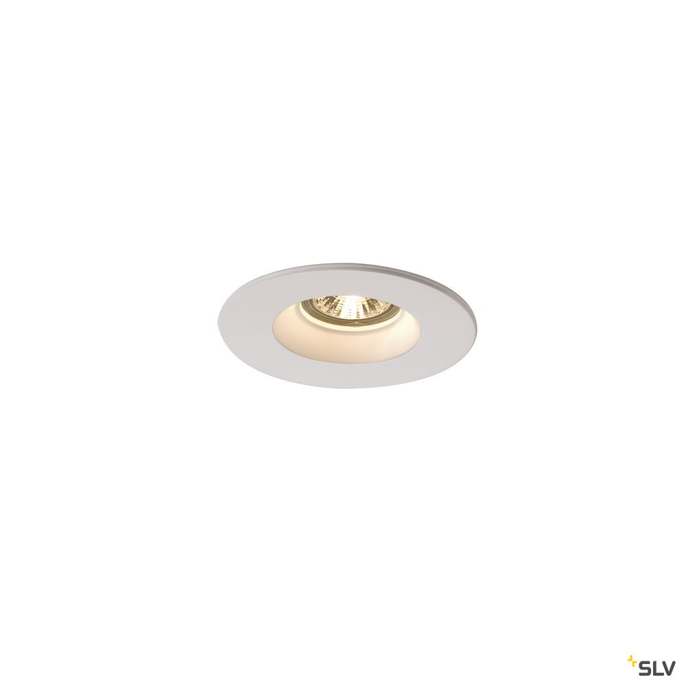 SLV PLASTRA Downlight, GU10, rund, weisser Gips