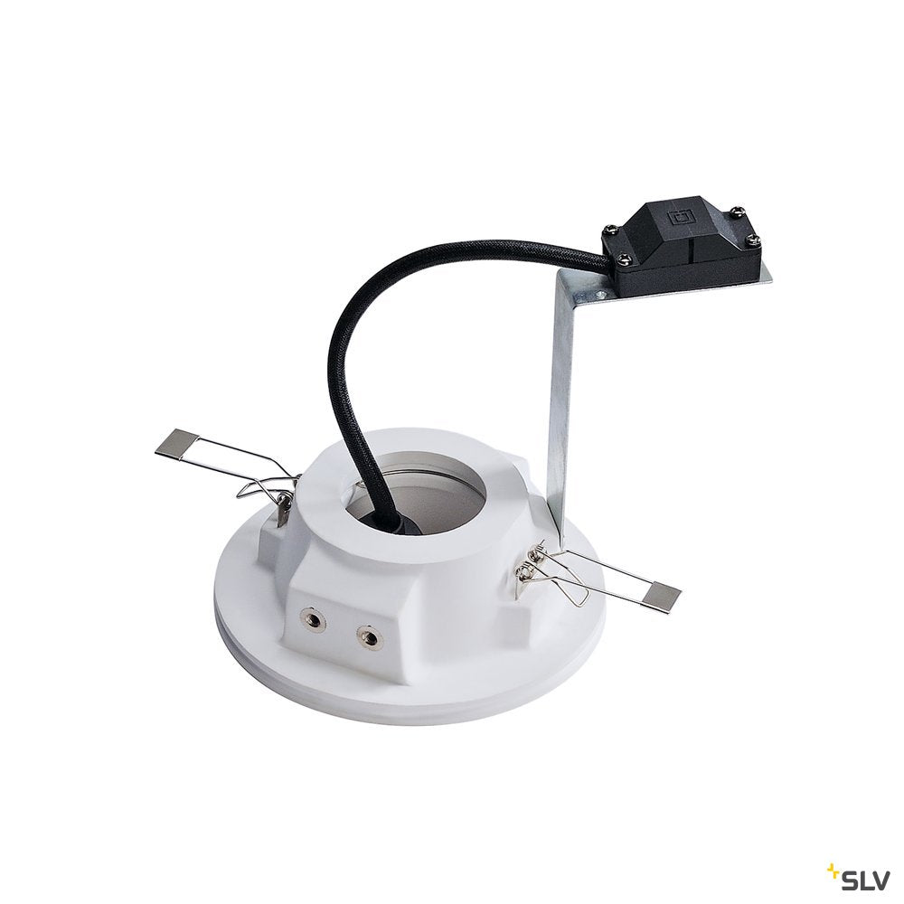 SLV PLASTRA Downlight, GU10, rund, weisser Gips
