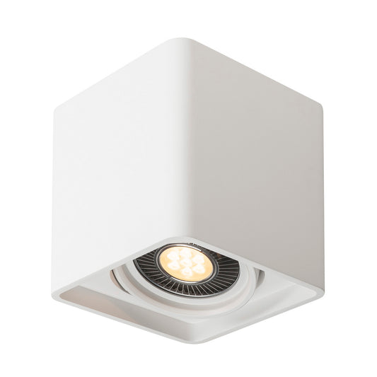 SLV PLASTRA, Deckenleuchte, einflammig, LED GU10 111mm, eckig, weißer Gips, L/B/H 18/18/19 cm