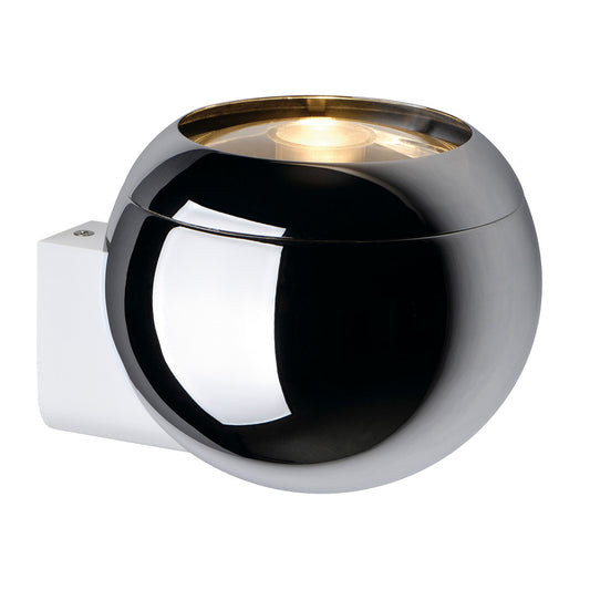 SLV Wandleuchte LIGHT EYE BALL chrom/weiss GU10 75W