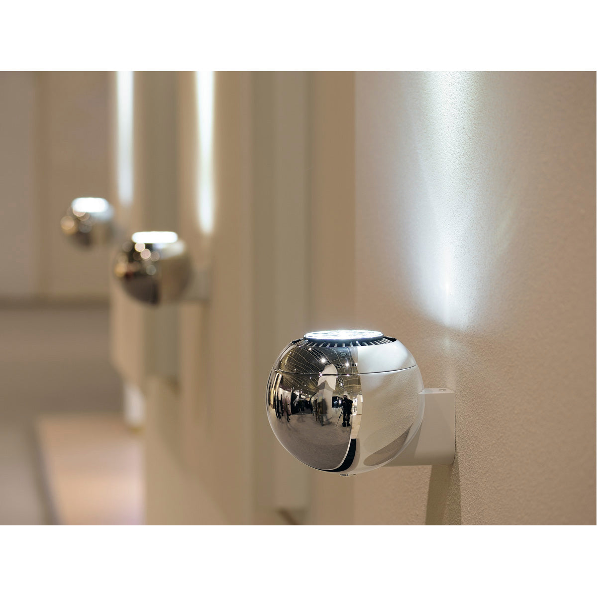 SLV Wandleuchte LIGHT EYE BALL chrom/weiss GU10 75W