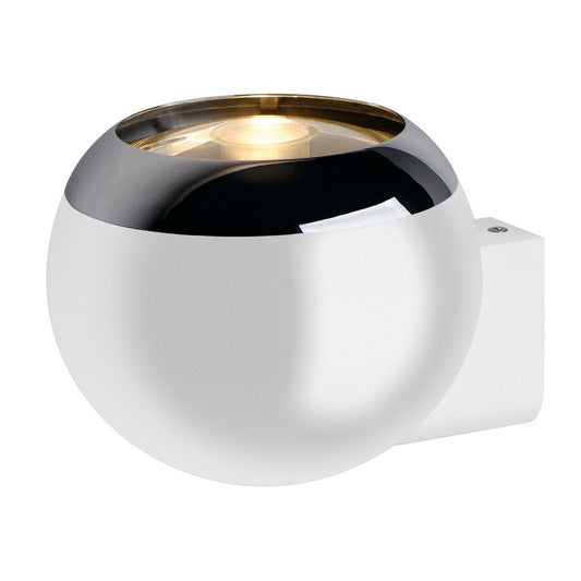 SLV LIGHT EYE BALL Wandleuchte, chrom/weiss, QPAR111, max. 75W