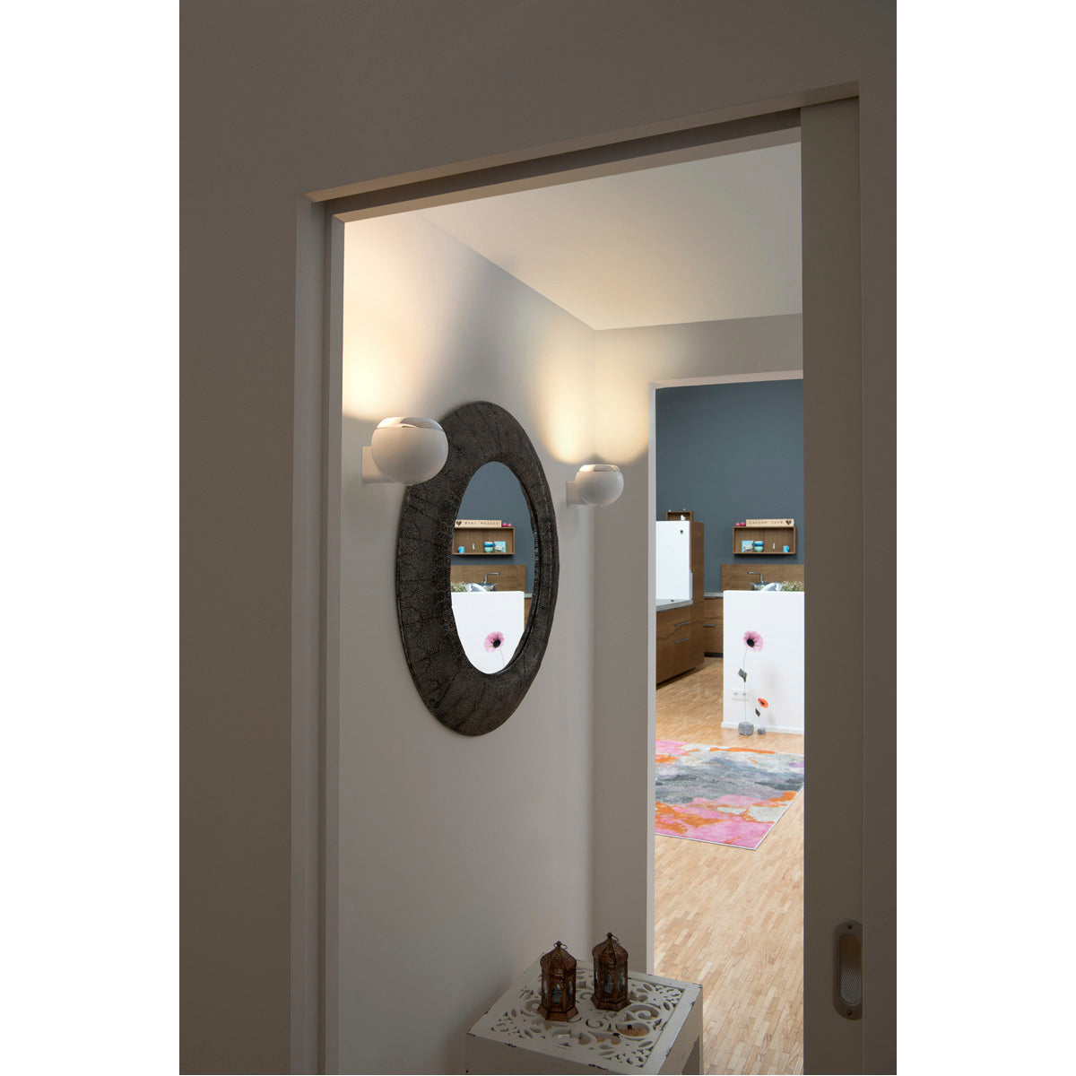 SLV LIGHT EYE BALL Wandleuchte, chrom/weiss, QPAR111, max. 75W