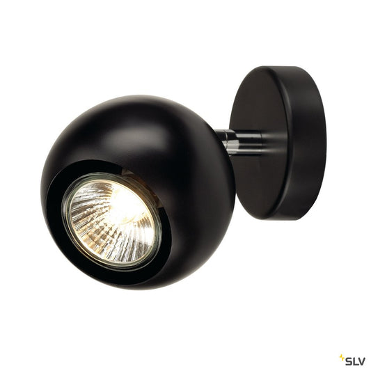 SLV LIGHT EYE 1 GU10 Wand- und Deckenleuchte, schwarz/ chrom, GU10, max. 50W