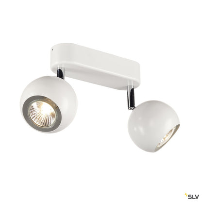 SLV LIGHT EYE 2 GU10 Wand- und Deckenleuchte, weiss/ chrom, GU10, max. 2x50W