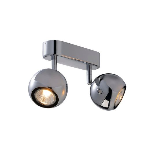 SLV LIGHT EYE 2 GU10 Wand- und Deckenleuchte, chrom, GU10, max. 2x50W