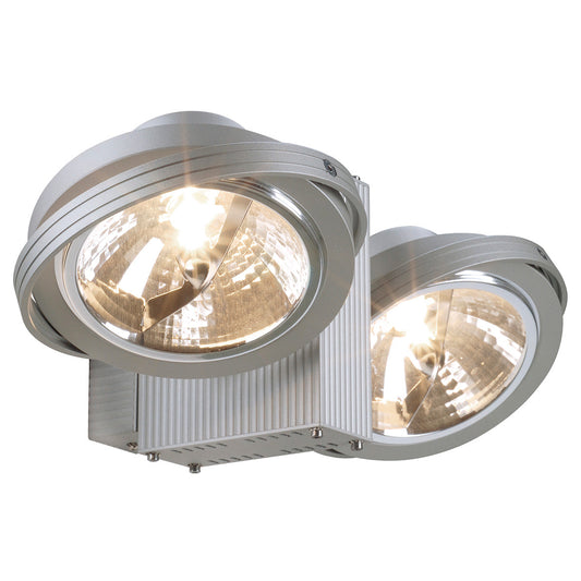 SLV TEC KARDA 2 Wand- und Decken- leuchte, silbergrau, 2xQRB111, max. 50W