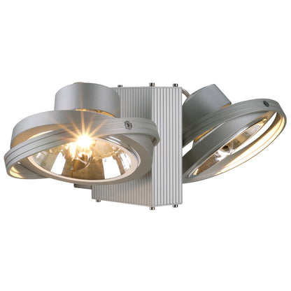 SLV TEC KARDA 2 Wand- und Decken- leuchte, silbergrau, 2xQRB111, max. 50W