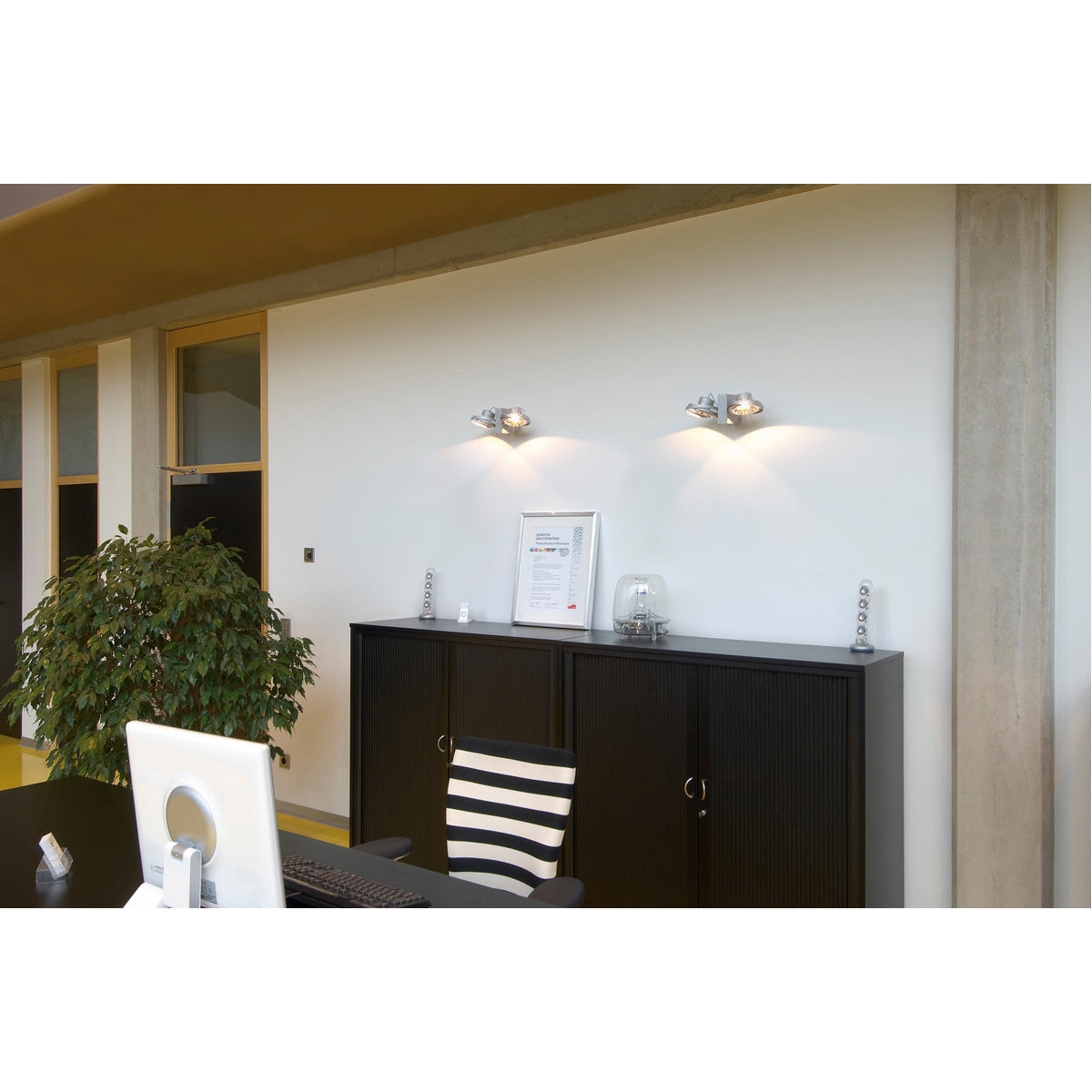 SLV TEC KARDA 2 Wand- und Decken- leuchte, silbergrau, 2xQRB111, max. 50W