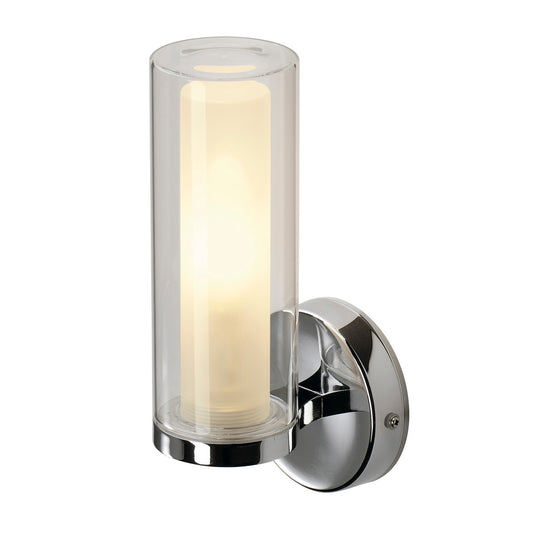 SLV Wandleuchte, WL 105, chrom, Doppelglas, E14, max. 40W, IP44