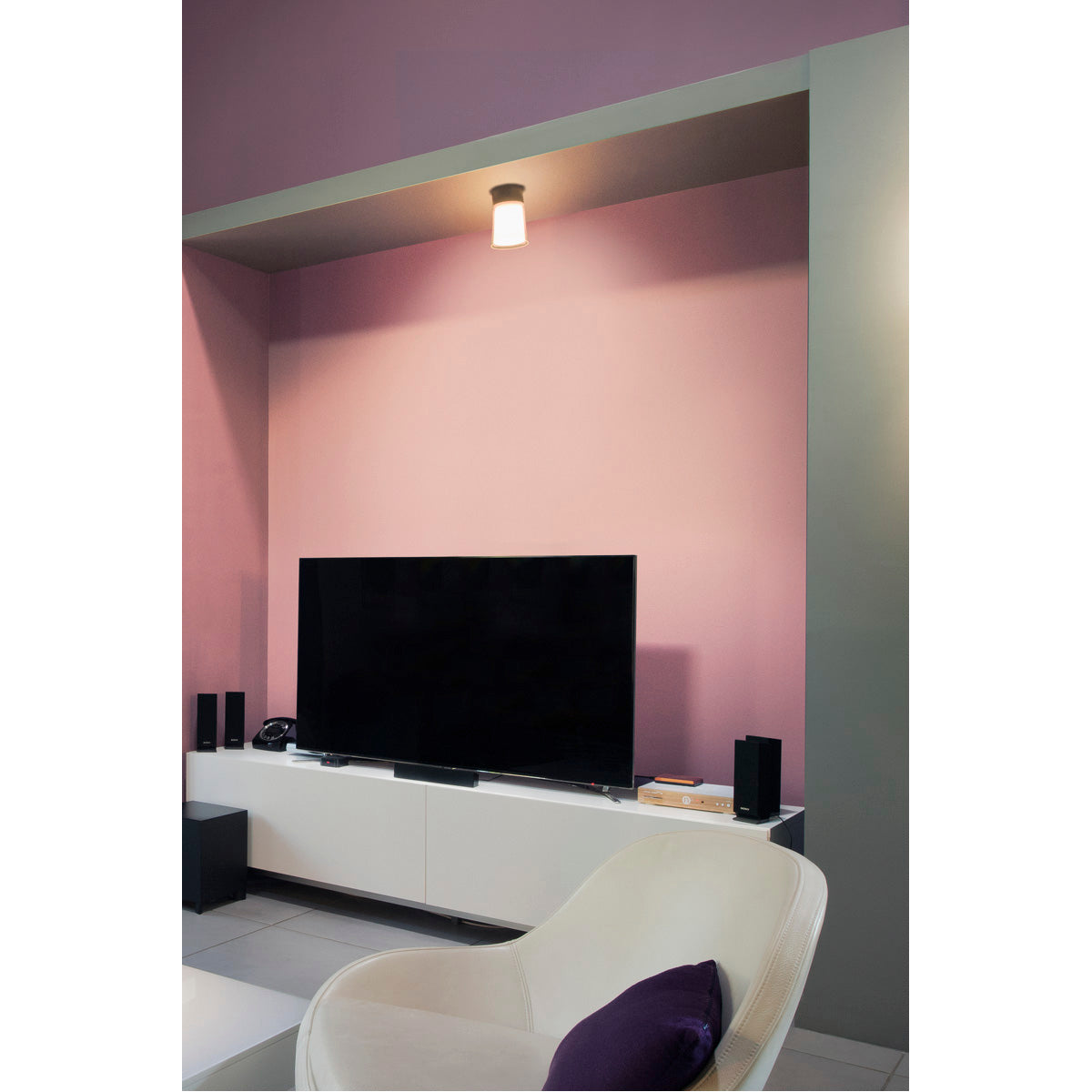 SLV DELWA GLASS Deckenleuchte, LED, mausgrau