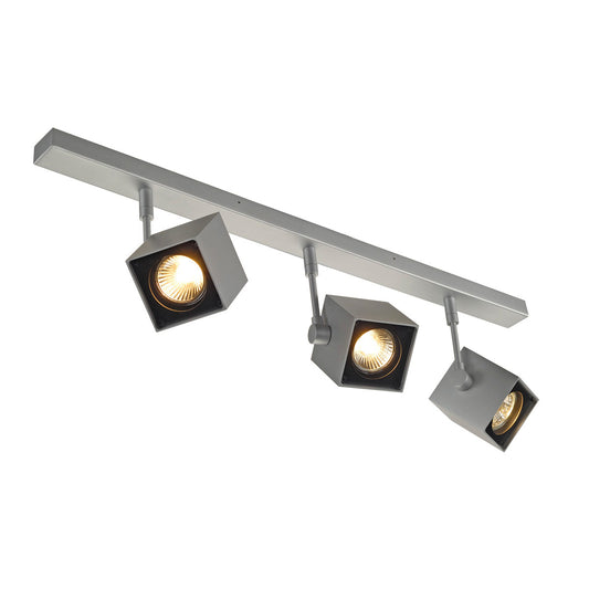 SLV ALTRA DICE 3 Deckenleuchte, eckig, silbergrau/ schwarz, 3xGU10, max. 3x50W