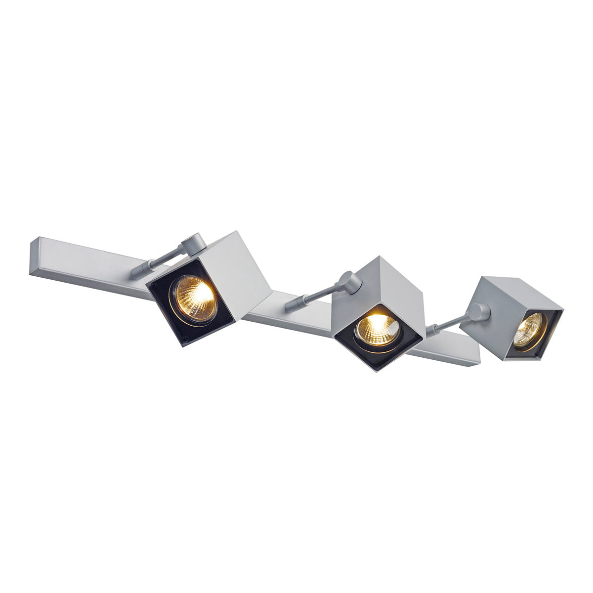 SLV ALTRA DICE 3 Deckenleuchte, eckig, silbergrau/ schwarz, 3xGU10, max. 3x50W