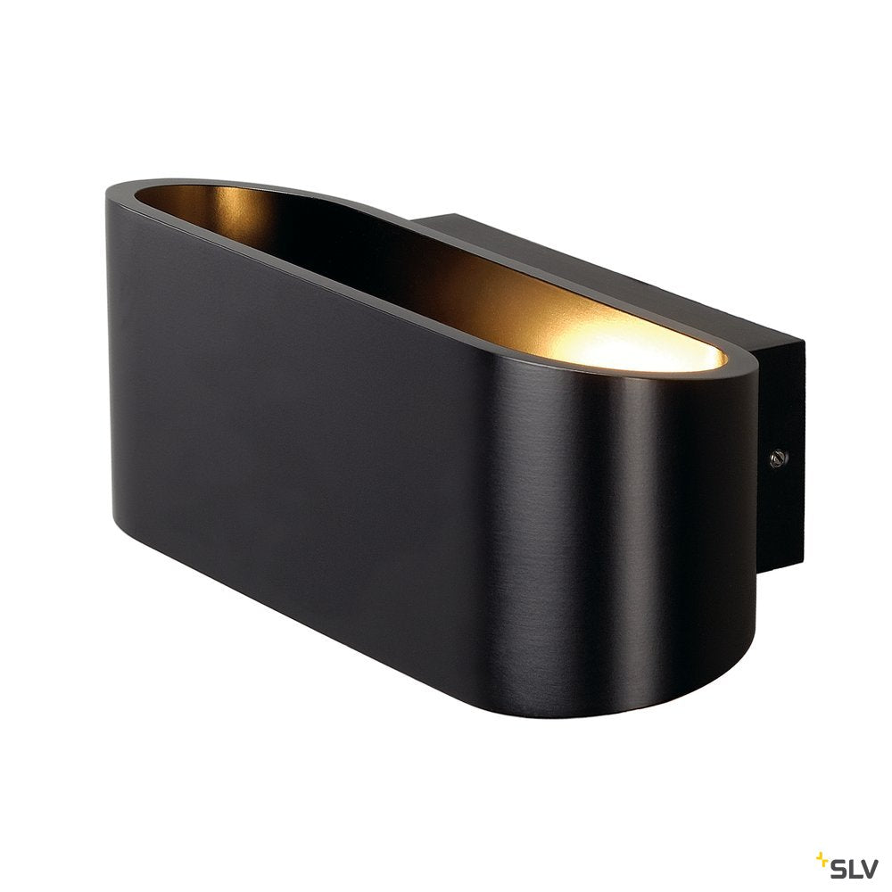 SLV OSSA R7s Wandleuchte, oval, matt black, R7s 78mm, max. 100W, up/down