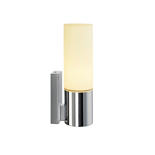 SLV DEVIN SINGLE Wandleuchte, E14, rund, chrom, satiniertes Glas