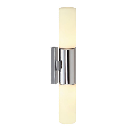 SLV DEVIN DOUBLE Wandleuchte, rund, chrom, satiniertes Glas, 2x E14 max. 2x11W, IP44