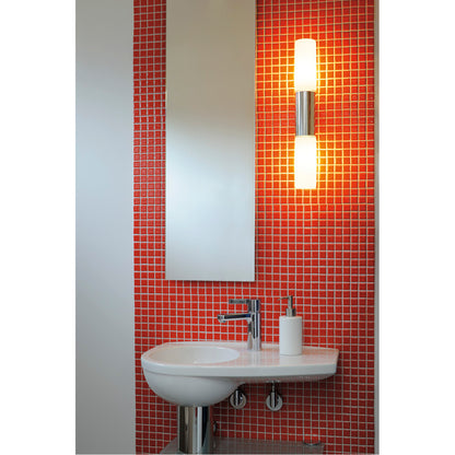 SLV DEVIN DOUBLE Wandleuchte, rund, chrom, satiniertes Glas, 2x E14 max. 2x11W, IP44