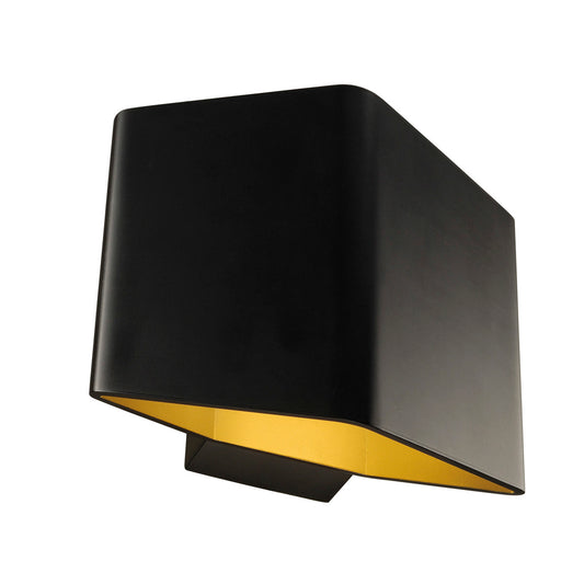 SLV CARISO LED Wandleuchte 1, schwarz/ messing, 7,5W LED, 3000K