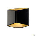 SLV CARISO LED Wandleuchte 2, schwarz/ messing, 7,5W LED, 3000K