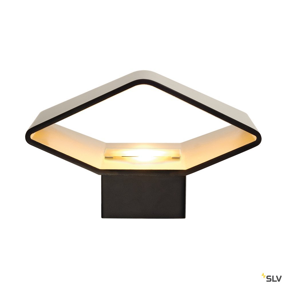 SLV CARISO LED Wandleuchte 2, schwarz/ messing, 7,5W LED, 3000K