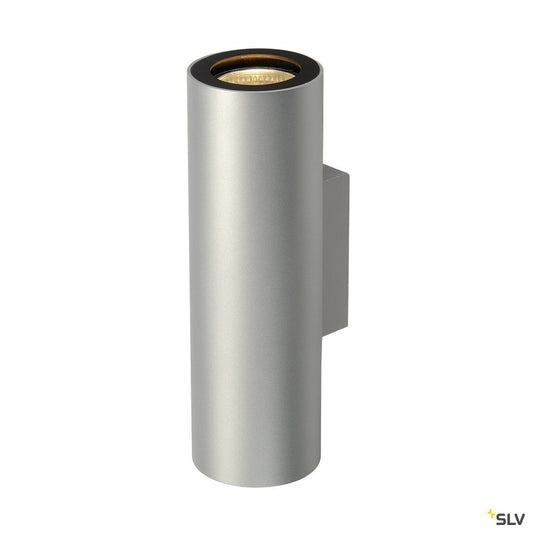 SLV ENOLA_B UP/DOWN Wandleuchte, silbergrau/schwarz, 2xGU10, max. 50W