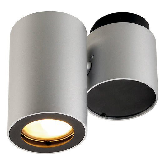 SLV ENOLA_B SPOT I Wand- und Deckenleuchte, silbergrau / schwarz, GU10, max. 50W