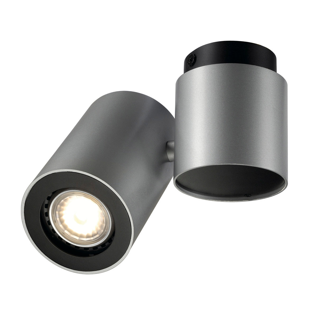 SLV ENOLA_B SPOT I Wand- und Deckenleuchte, silbergrau / schwarz, GU10, max. 50W