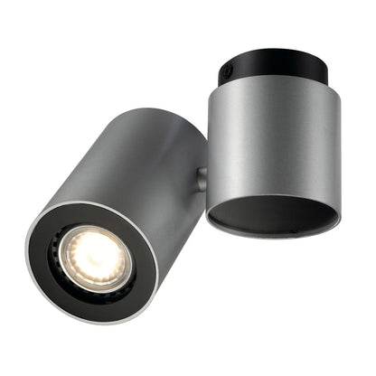SLV ENOLA_B SPOT I Wand- und Deckenleuchte, silbergrau / schwarz, GU10, max. 50W