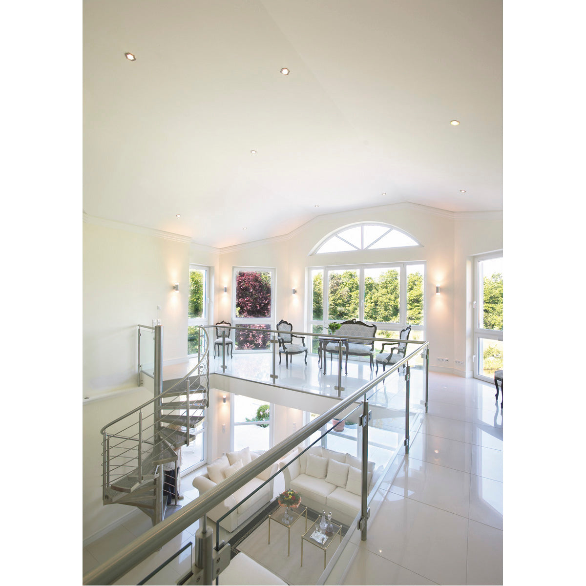 SLV Wandleuchte ASTINA UP/DOWN rund grau 2xGU10 50W sat