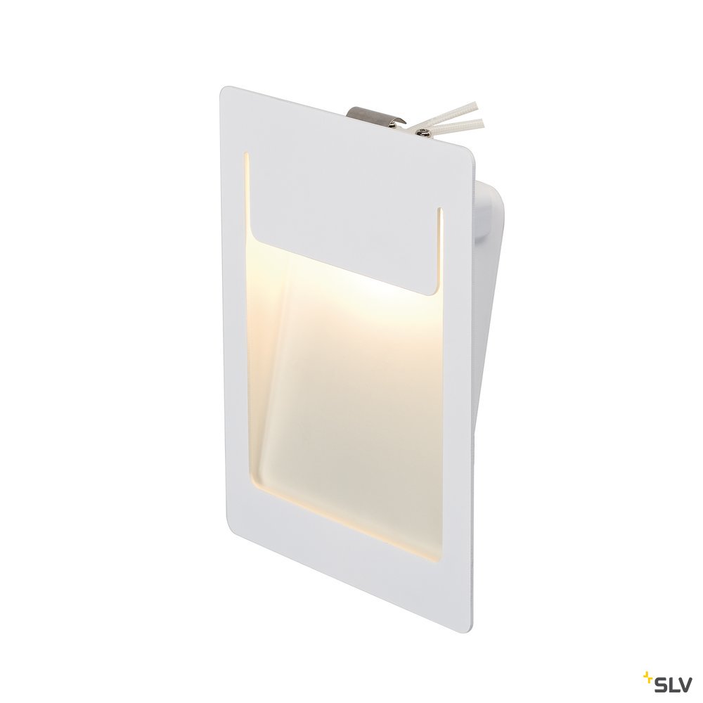 SLV DOWNUNDER PUR Einbauleuchte, eckig, weiss, 5,2W LED, warm- weiss, 120x155mm