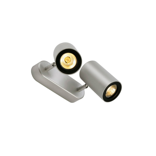 SLV ENOLA_B Wand- und Decken- leuchte double, silbergrau / schwarz, 2xGU10, max. 50W