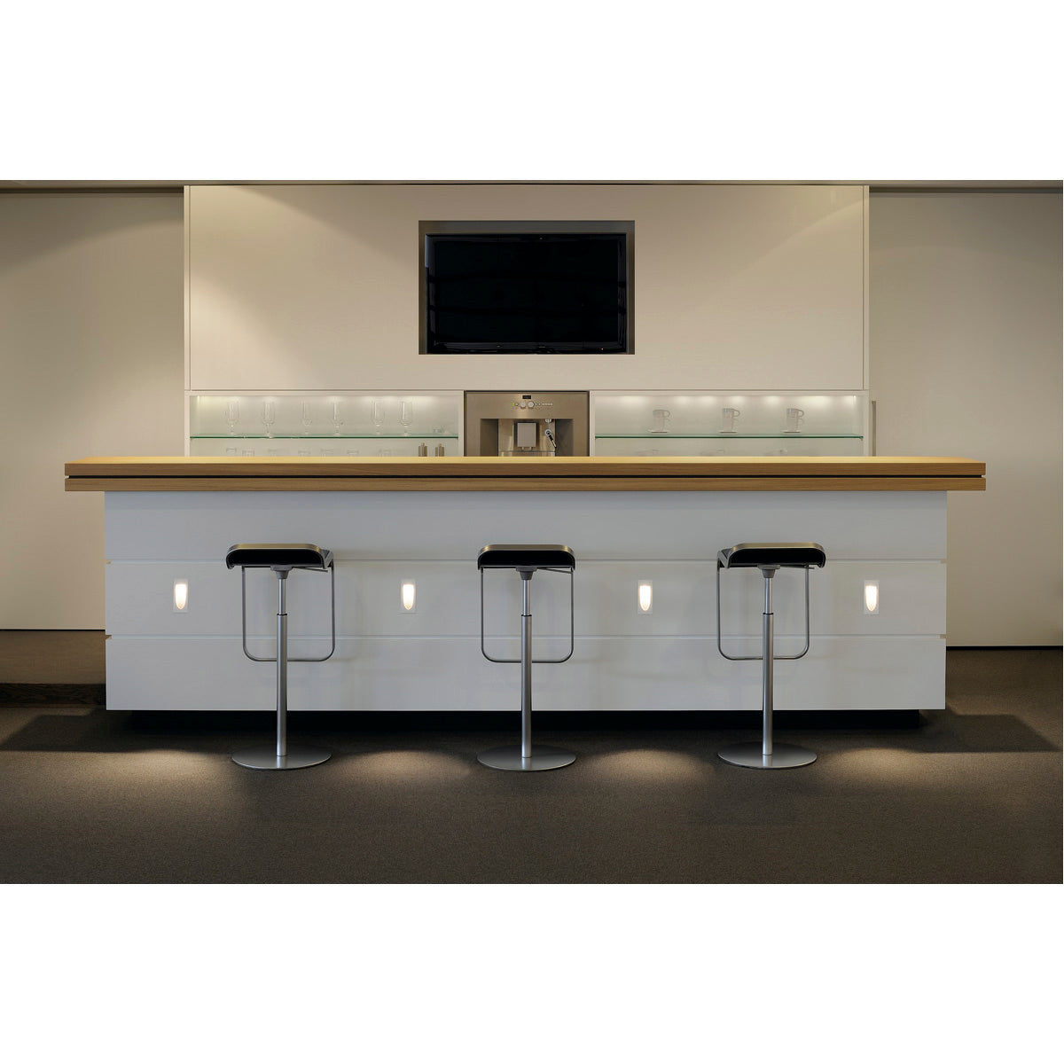 SLV LED DOWNUNDER MINI Wand- einbauleuchte, weiss, 1W, warmweiss, 3000K