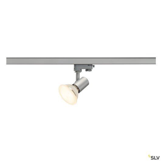 SLV E27 SPOT, silbergrau, max. 75W, inkl. 3P.-Adapter