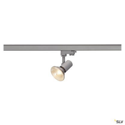 SLV E27 SPOT, silbergrau, max. 75W, inkl. 3P.-Adapter