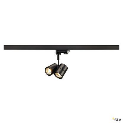 SLV BIMA II Leuchtenkopf, schwarz, 2xGU10, max. 50W, inkl. 3P.-Adapter