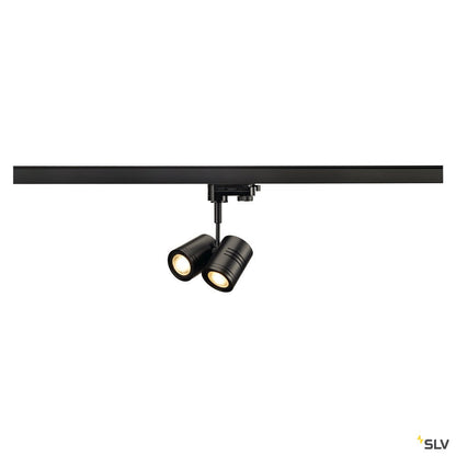 SLV BIMA II Leuchtenkopf, schwarz, 2xGU10, max. 50W, inkl. 3P.-Adapter