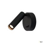 SLV MILAN Single Spot, Wand- und Deckenleuchte, rund, schwarz, 7,5W LED, 3000K, mit Schalter