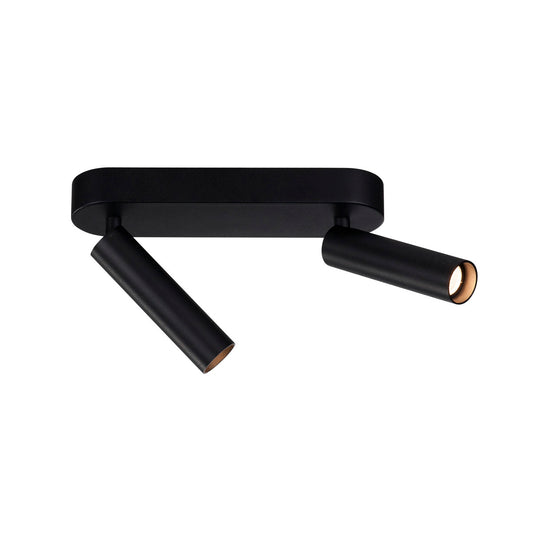 SLV MILAN Double Spot, Wand- und Deckenleuchte, rund, schwarz, 2x7,5W LED, 3000K, dimmbar