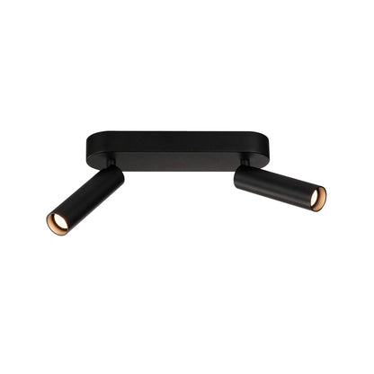 SLV MILAN Double Spot, Wand- und Deckenleuchte, rund, schwarz, 2x7,5W LED, 3000K, dimmbar