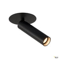 SLV MILAN Single Spot, Deckenein- bauleuchte, Rosette flach, schwarz, 7,5W LED, 3000K,
