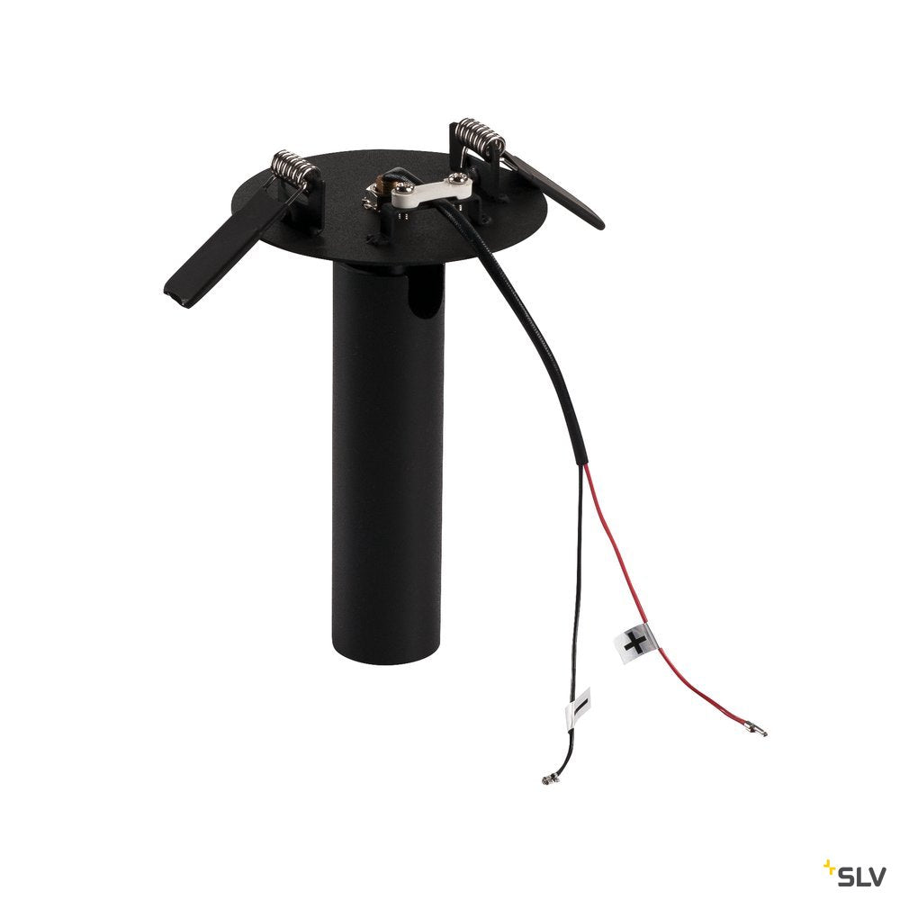 SLV MILAN Single Spot, Deckenein- bauleuchte, Rosette flach, schwarz, 7,5W LED, 3000K,